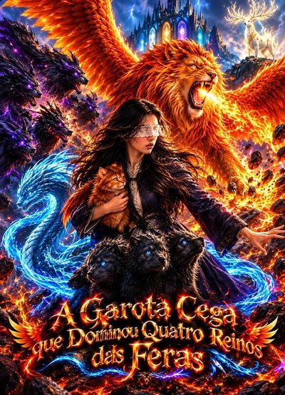 Capa da minisserie A Garota Cega que Dominou Quatro Reinos das Feras